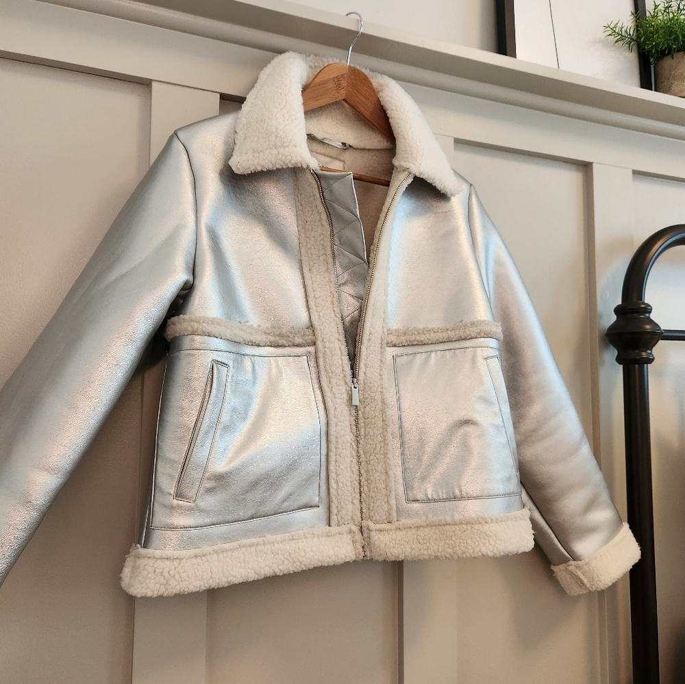 A New Day Metallic Sherpa Jacket - NWT